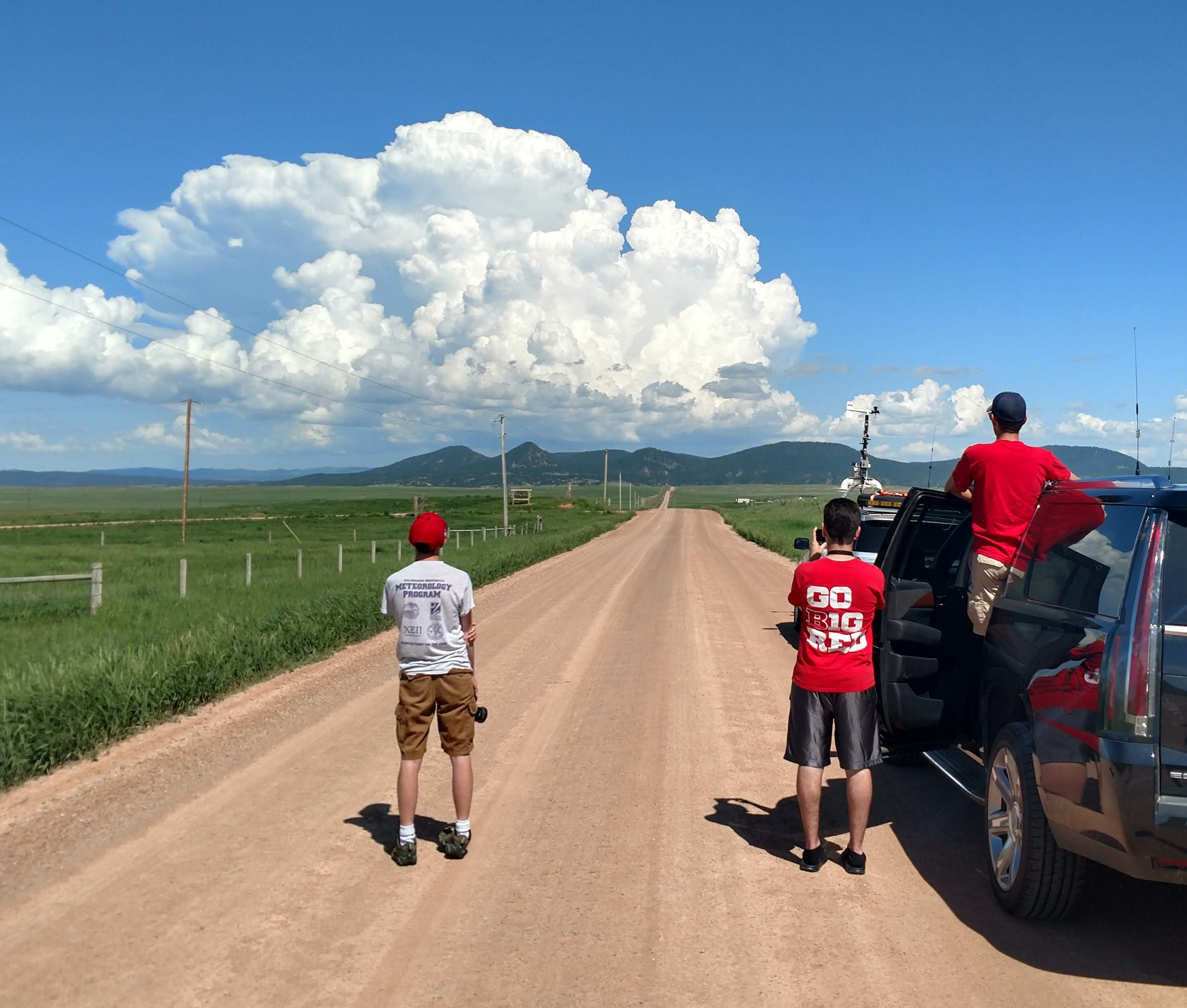 Dr. Adam Houston's students participate in the field phase of an NSF National Robotics Initiative-funded project to test the use of drones to improve storm-scale numerical weather predictions.